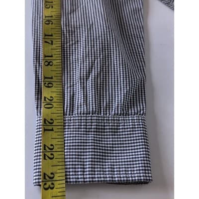 Gap Women's Classic Fitted Blue & White Checked Button Down Shirt Sz S - Thumbnail 4