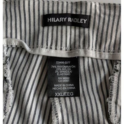 Hilary Radley Womens Pull On Short Pants Comfort Striped Blue White Size XXL - Thumbnail 7