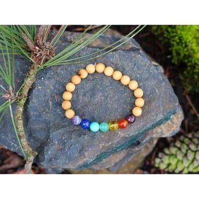 LARGE Woodland Zen Chakra Bracelet Amethyst Lapis Lazuli Turquoise Aventurine - Thumbnail 5