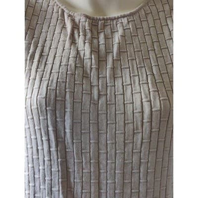 GEOFFREY BEENE SPORT Womens Sleeveless Sweater Knit Top M Beige Silk Blend - Image 1