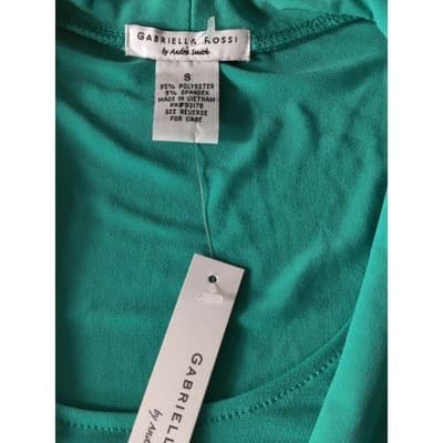 Gabriella Rossi Teal Green Waterfall Cardigan Tank Top Set Size S - Thumbnail 4