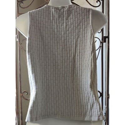 GEOFFREY BEENE SPORT Womens Sleeveless Sweater Knit Top M Beige Silk Blend - Thumbnail 3