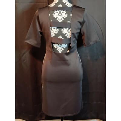Mezzanine Black Gold Blue Geometric Print Sheath Dress Size S - Thumbnail 2