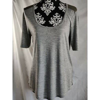 Madewell Women's Top Scoop Neck Short Sleeve 100% Viscose Gray Size Medium - Image 1