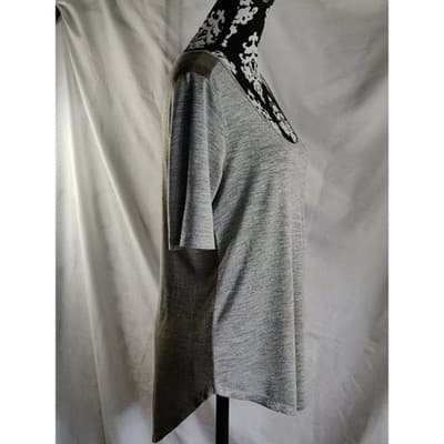 Madewell Women's Top Scoop Neck Short Sleeve 100% Viscose Gray Size Medium - Thumbnail 4