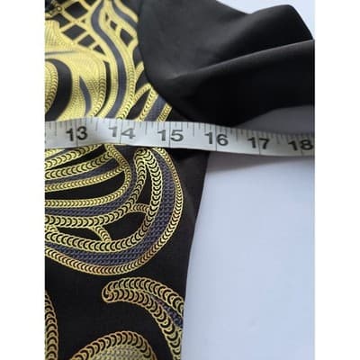 Mezzanine Black Gold Blue Geometric Print Sheath Dress Size M - Thumbnail 6