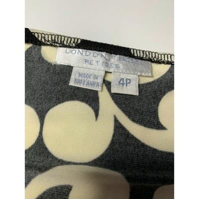 London Times Petites Fit & Flare Dress 3/4 Sleeve Floral V-Neck Womens Size 4P - Thumbnail 4