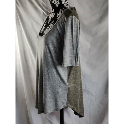 Madewell Women's Top Scoop Neck Short Sleeve 100% Viscose Gray Size Medium - Thumbnail 2