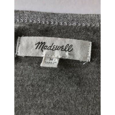 Madewell Women's Top Scoop Neck Short Sleeve 100% Viscose Gray Size Medium - Thumbnail 5