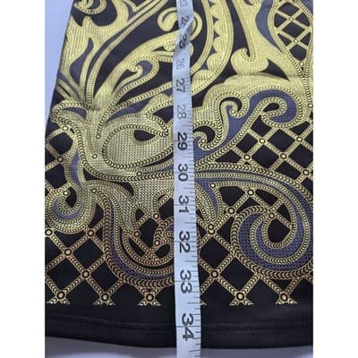 Mezzanine Black Gold Blue Geometric Print Sheath Dress Size M - Thumbnail 8