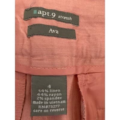 Apt. 9 Women's Stretch Pants Size 4 Pink Straight-Leg Casual - Thumbnail 6