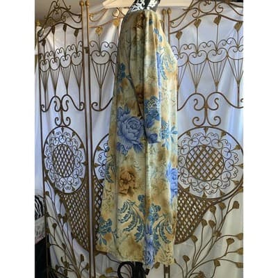 Michael Taylor Apparel Floral Wrap Dress Long Sleeve V Neck Midi - Thumbnail 2