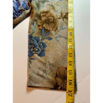 Michael Taylor Apparel Floral Wrap Dress Long Sleeve V Neck Midi - Thumbnail 8