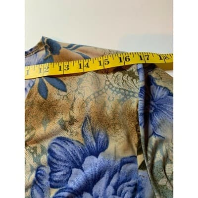 Michael Taylor Apparel Floral Wrap Dress Long Sleeve V Neck Midi - Thumbnail 7