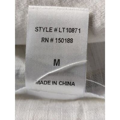 NEW Lunik Button Down Tie Blouse Medium - Thumbnail 4