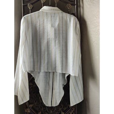NEW Lunik Button Down Tie Blouse Medium - Thumbnail 11