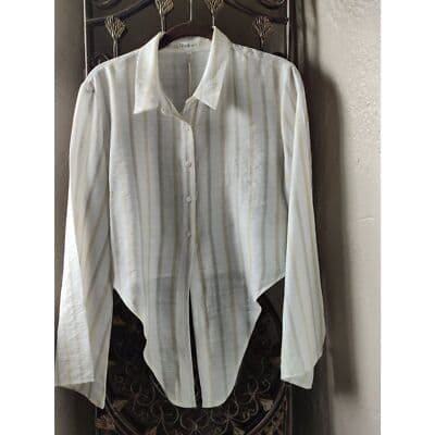 NEW Lunik Button Down Tie Blouse Medium - Thumbnail 3
