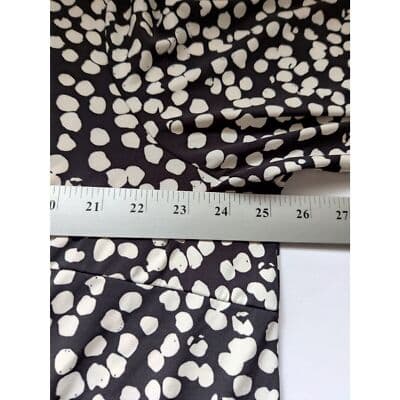 Ellos Black White Circle Dot Print Smooth Slinky Knit Trapeze Dress - Thumbnail 9