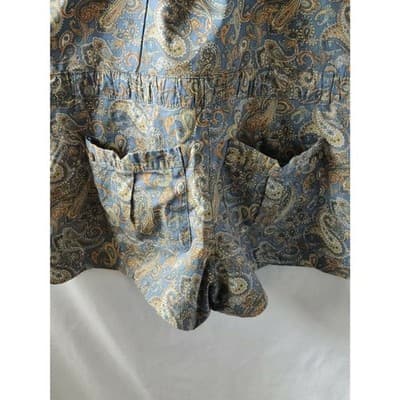 Rewind Ruffle Paisley Romper Jumpsuits Front Pockets Drawstring Waist Size Small - Thumbnail 4