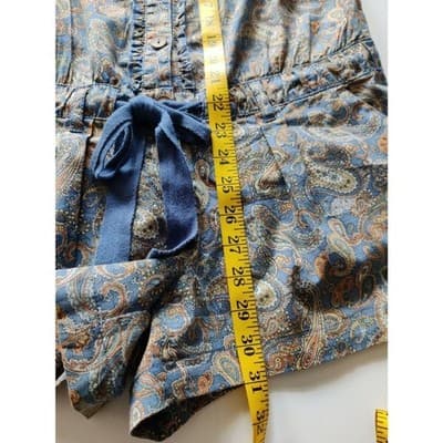 Rewind Ruffle Paisley Romper Jumpsuits Front Pockets Drawstring Waist Size Small - Thumbnail 12