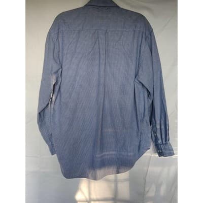 Vintage TOMMY HILFIGER Blue Long Sleeve Check Shirt Mens M - Thumbnail 2
