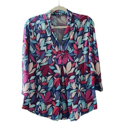 Women Cable & Gauge Multi Color Blouse Med. - Image 1