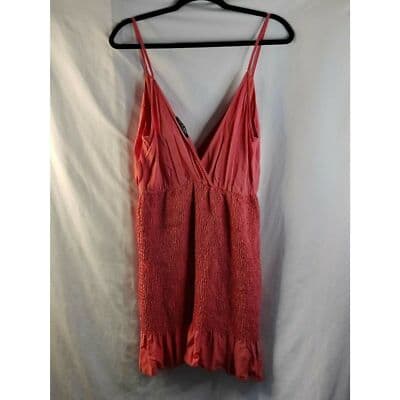 VTG. NWT Blue Blush Elastic Body Ruffle Hem Sleeveless Dress Pink Womens Large - Thumbnail 6