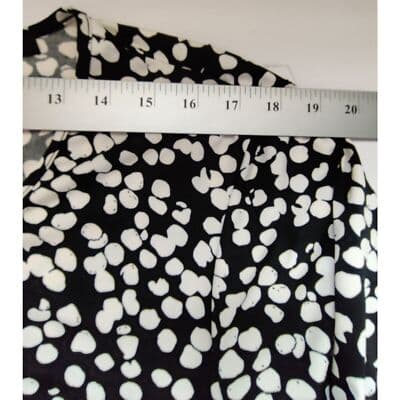 Ellos Black White Circle Dot Print Smooth Slinky Knit Trapeze Dress - Thumbnail 8
