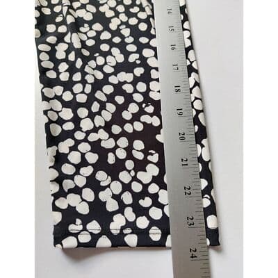 Ellos Black White Circle Dot Print Smooth Slinky Knit Trapeze Dress - Thumbnail 10