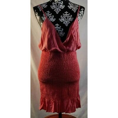 VTG. NWT Blue Blush Elastic Body Ruffle Hem Sleeveless Dress Pink Womens Large - Thumbnail 3
