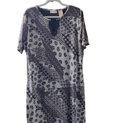 VTG. Women Expressions Maxi Dress Gray Size XL - Thumbnail 10