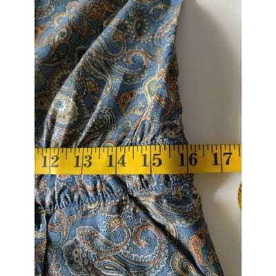 Rewind Ruffle Paisley Romper Jumpsuits Front Pockets Drawstring Waist Size Small - Thumbnail 11