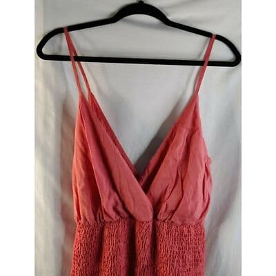 VTG. NWT Blue Blush Elastic Body Ruffle Hem Sleeveless Dress Pink Womens Large - Thumbnail 5