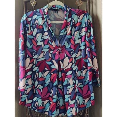 Women Cable & Gauge Multi Color Blouse Med. - Thumbnail 10