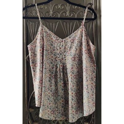 Women Nine Bird Sexy Floral Print Tops V-Neck Fresh Chiffon Sleeveless Camisole - Image 1