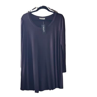 NWT Free to Live Long Sleeve Mini Smock Black Dress M - Image 1