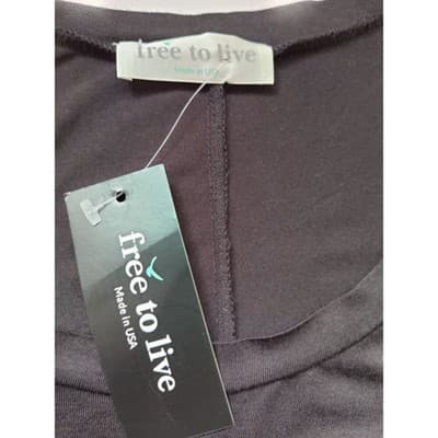 NWT Free to Live Long Sleeve Mini Smock Black Dress M - Thumbnail 6