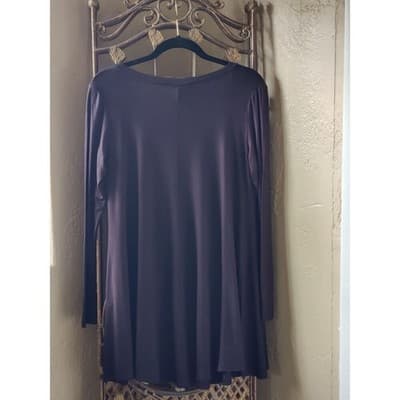 NWT Free to Live Long Sleeve Mini Smock Black Dress M - Thumbnail 10