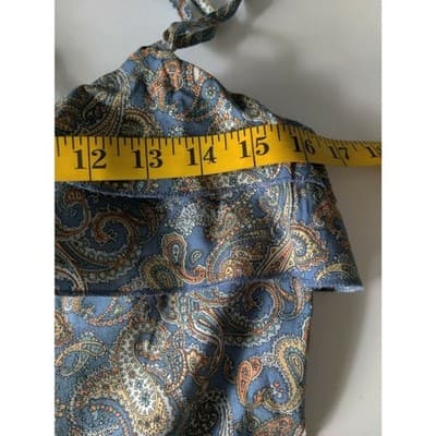 Rewind Ruffle Paisley Romper Jumpsuits Front Pockets Drawstring Waist Size Small - Thumbnail 10