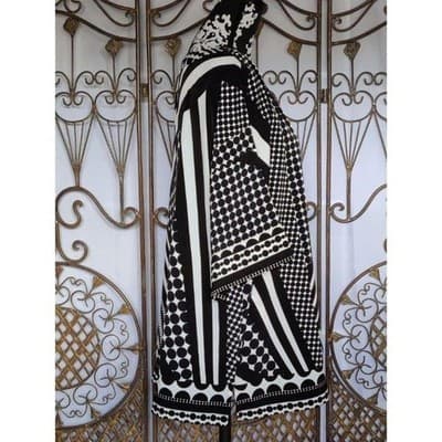 Liz Claiborne Womens Size XL Polyester White Black Geometric Design - Thumbnail 3