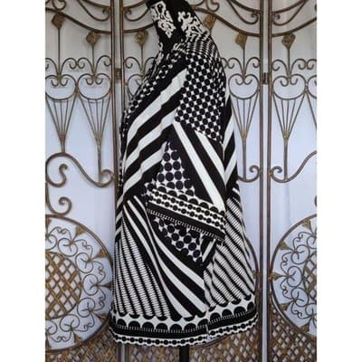Liz Claiborne Womens Size XL Polyester White Black Geometric Design - Thumbnail 4
