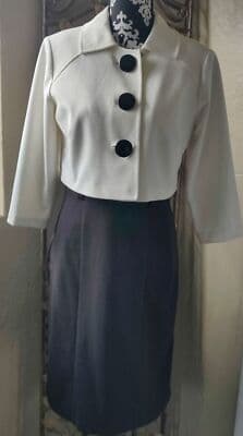 Vintage Sheri Martin Black and White work-a-day dress and jacket - Image 1