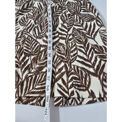 Jones New York Signature Leaf Print Halter Dress Size 4 Brown White Sleeveless - Thumbnail 8
