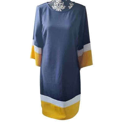 Kim Rogers Navy Multi Women Dress. Size M. New With Tags M - Image 1