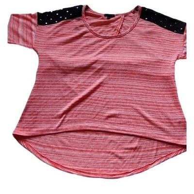 Material Girl Womens Top Sz L Orange & White Striped Stretch Open Back Long Slee - Thumbnail 11