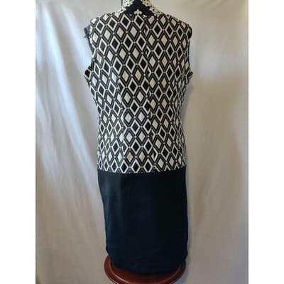 Worthington Womens Sheath Dress Multicolor Diamond Pockets Mini Sleeveless Size8 - Thumbnail 3