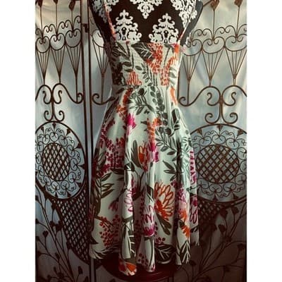 Old Navy Womens San Francisco California Floral Print Sleeveless Flare Dress S - Thumbnail 3