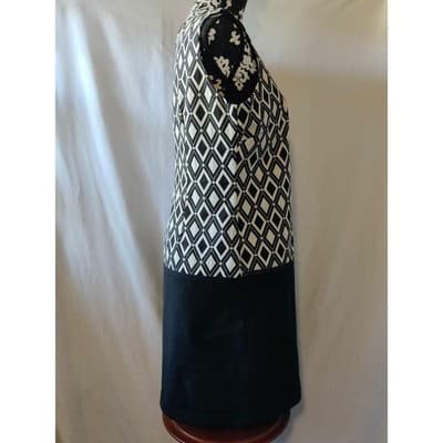 Worthington Womens Sheath Dress Multicolor Diamond Pockets Mini Sleeveless Size8 - Thumbnail 2