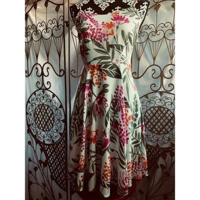 Old Navy Womens San Francisco California Floral Print Sleeveless Flare Dress S - Thumbnail 6