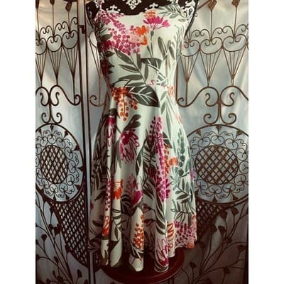 Old Navy Womens San Francisco California Floral Print Sleeveless Flare Dress S - Thumbnail 7